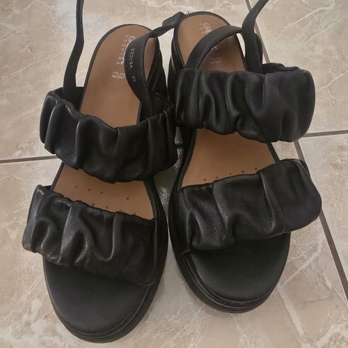 Geox Gardenia women's platform sandals black size 39 new