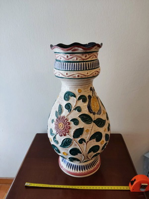 Ceramic vase West Germany midcentury like new, hand-painted