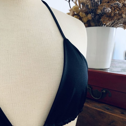 Triangle Bralette jersey top Veloudakis, black, small