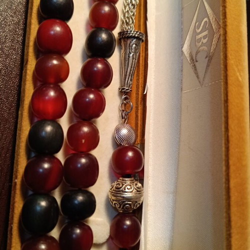 Handmade horn worry beads new with metal ending