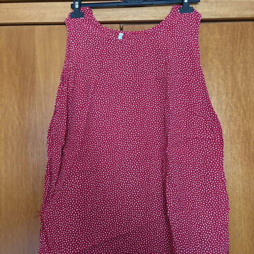 Women's blouse like new, red with white dots, size XL