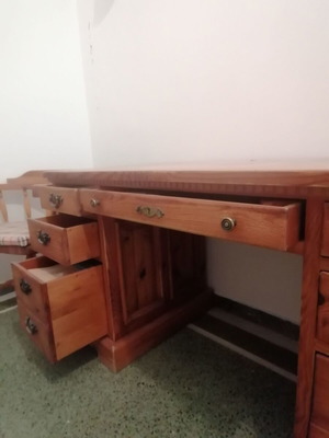 Solid Austrian Pine Desk used with two chairs