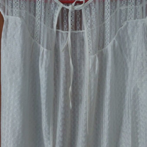 Nightgown and jacket set used, white, size M