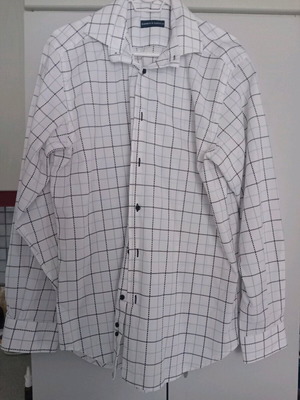 Harris & Harold vintage 90s men's shirt like new, XL, white blue
