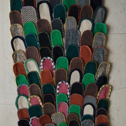 Χειροποίητο vintage χαλάκι Penny Rug διακόσμηση τοίχου σαν καινούργιο