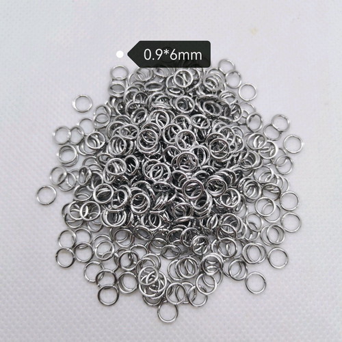 Stainless steel open jump rings 0.9×6 mm, pack of 500, new