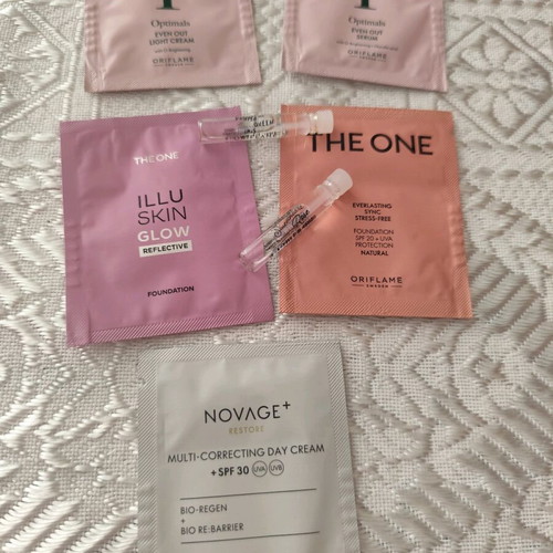 Oriflame samples new from Optimals, The One, Novage+ series and perfumes