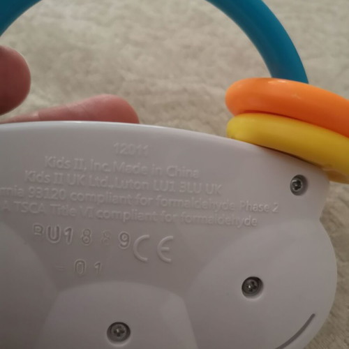 Hape Kids II Tiny Tambourine Baby Einstein like new, wooden and plastic