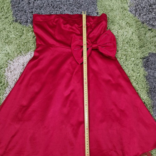 Staples dress red with bow, like new, size M