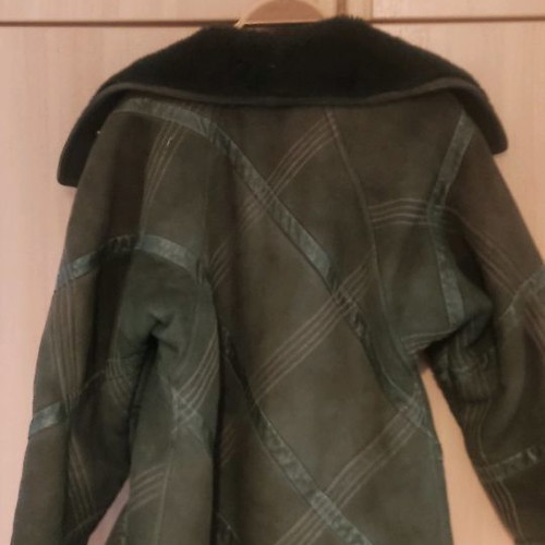 Women's suede coat Italian, very warm, made to order, size L