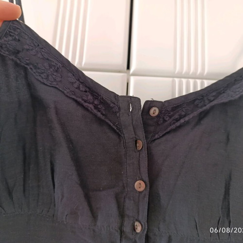 Black midi dress with lace details like new, size S