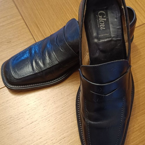 Leather scarpe shoes used, size 46, black