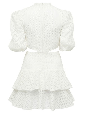 White Broderie Anglaise dress with cut-outs, Thurley style