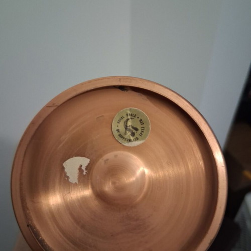 Copper candlesticks used, set of 2, 18 cm height, Royal Sable