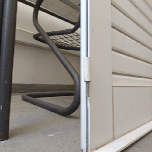 Aluminum door with louvers white used, storage
