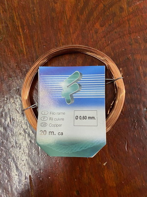 Bronze wire 0.6mm 20 meters new for artistic crafts