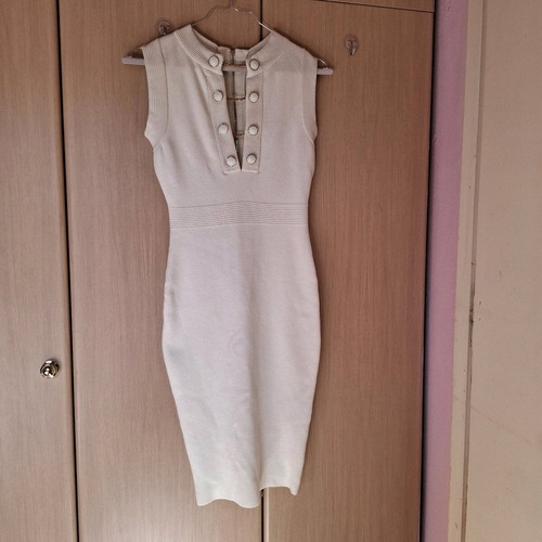 Elisabetta Franchi dress cashmere size M new, white beige