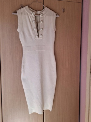 Elisabetta Franchi dress cashmere size M new, white beige