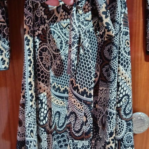 Vintage lightweight midi dress with geometric patterns