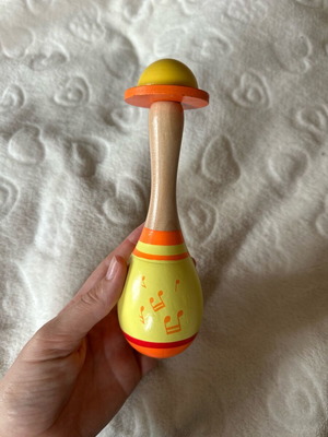 Wooden baby rattle like new with sound
