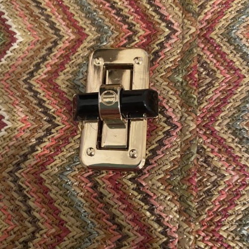 Clutch bag with colorful zig-zag pattern like new, crossbody