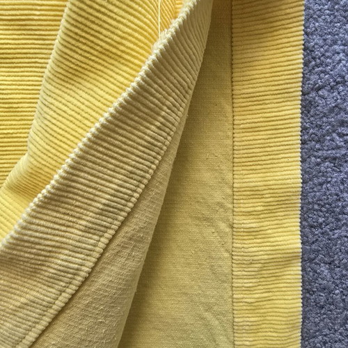 Yellow corduroy fabric used, 2.63 x 1.50 meters