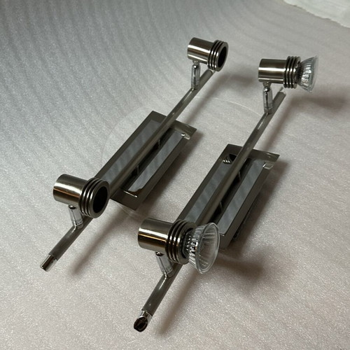Stainless Steel Double Spot Wall Ceiling Lights Pair like new, 45 cm