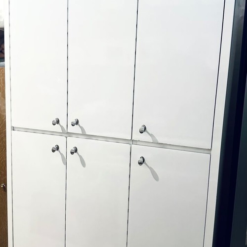White six-door wardrobe with glossy finish new