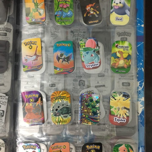 Pokémon album with metal tags used