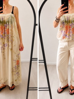 Vintage airy dress like new, colorful, fits S/M