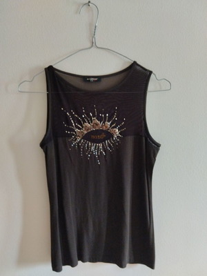 Matis sleeveless blouse, brown, size M