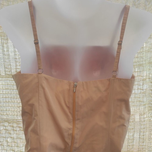 ESTI women's set, pale peach with decorative buttons and gathers, 3 pieces