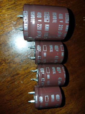 Nippon Chemicon Genuine High Voltage Capacitors KMH Series 220uF 400V x2, 47uF 400V x3