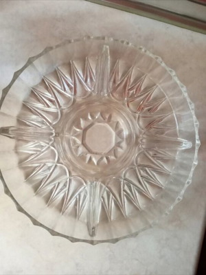 Glass serving tray like new, classic for nuts and salads