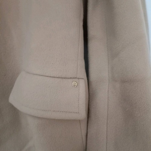 Aigner long wool coat like new, beige brown