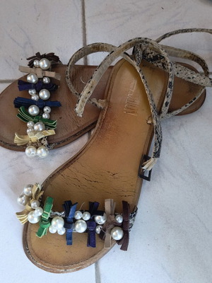 Handmade sandals used, size 37