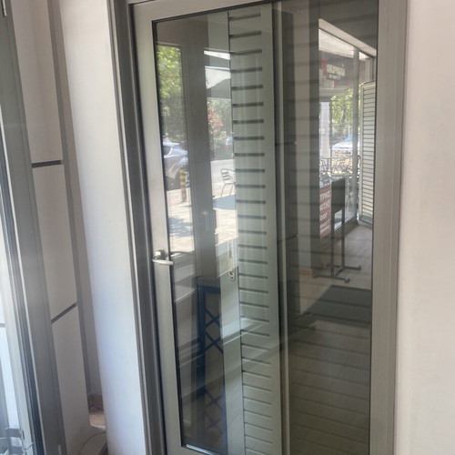 Europa Aluminum Sliding Door energy efficient, like new, gray RAL matte