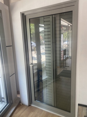 Europa Aluminum Sliding Door energy efficient, like new, gray RAL matte