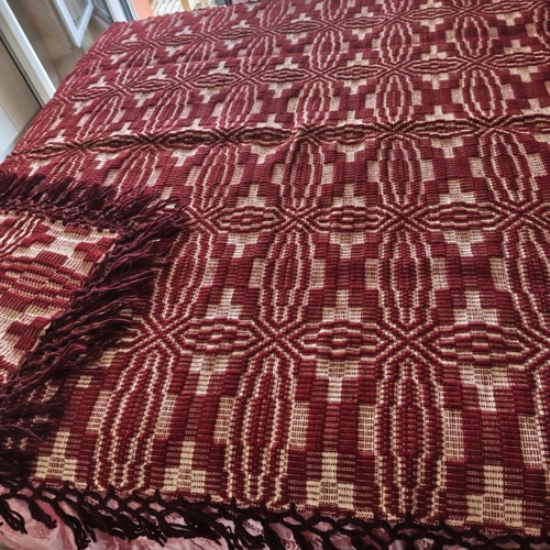 Vintage handmade wool blanket 204 x 153 cm, like new
