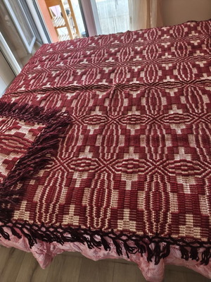 Vintage handmade wool blanket 204 x 153 cm, like new
