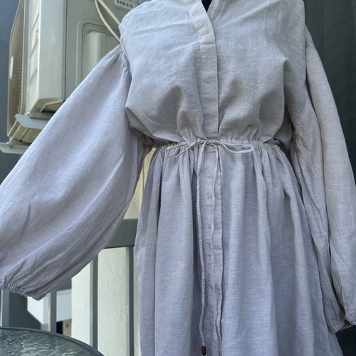 H&M Linen Blend Dress new, beige, size L