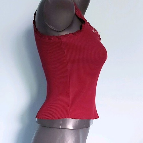 Enerjie Bordeaux Lace Tank Top vintage, like new