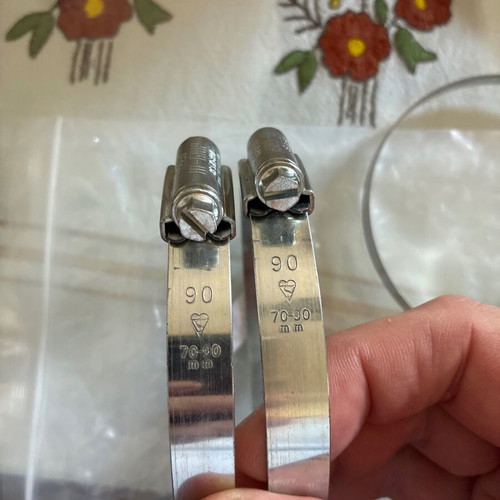 Set of three pipe clamps 80-100, 70-90