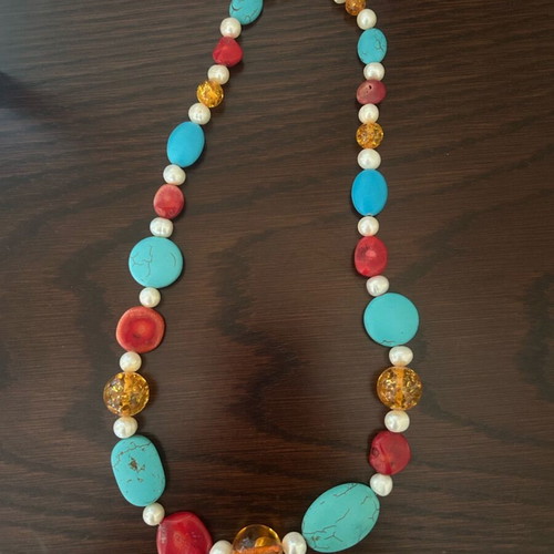 Necklace with colorful stones like new