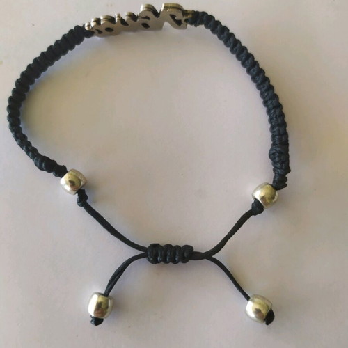 Bracelet for godmother with knitted and silver details