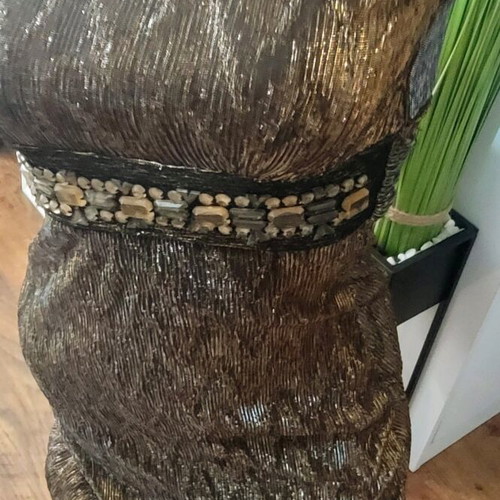 Gold asymmetric dress with stones like new, sizes XXS and XS