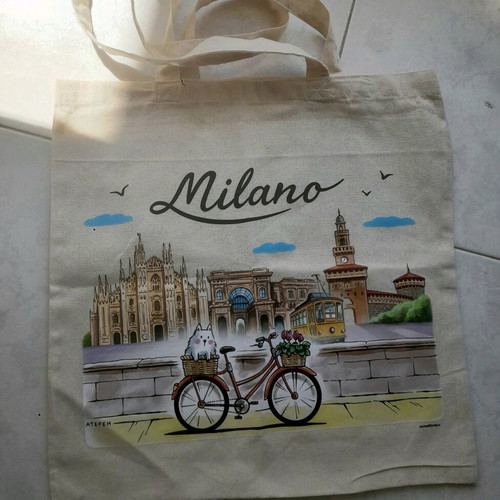 Tote bag Milano new, shoulder, beige multicolor