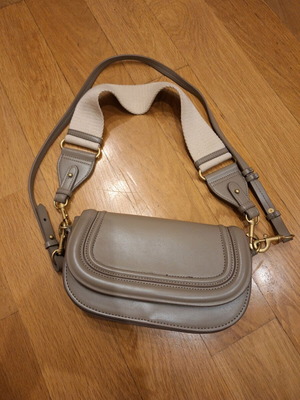 Zara shoulder bag with 2 straps beige and green like new