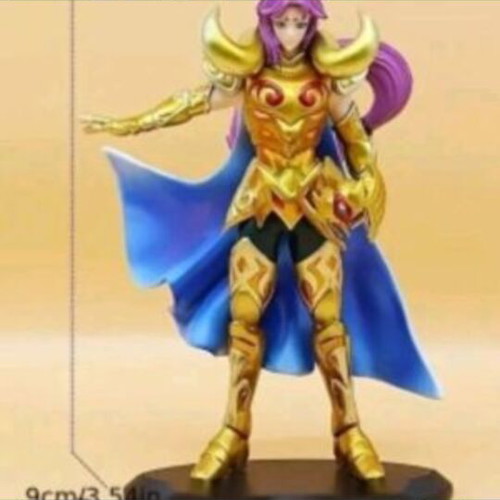 Saint Seiya Mu of Aries figure with golden armor and blue cape