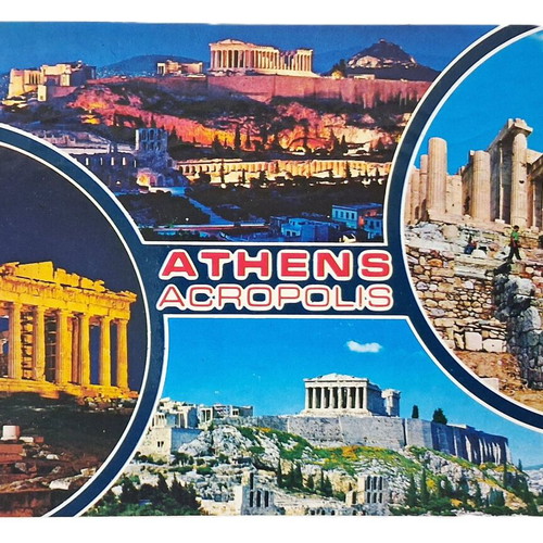 Athens Acropolis Vintage Postcard 1989 Used